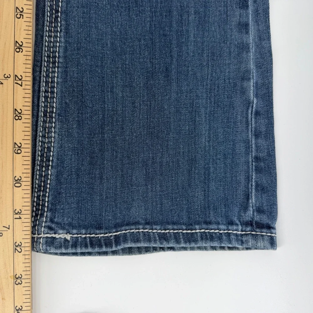 Grace in LA Bootcut Jeans Womens 27‎ Blue Medium Wash Embroidered Sequin Bling